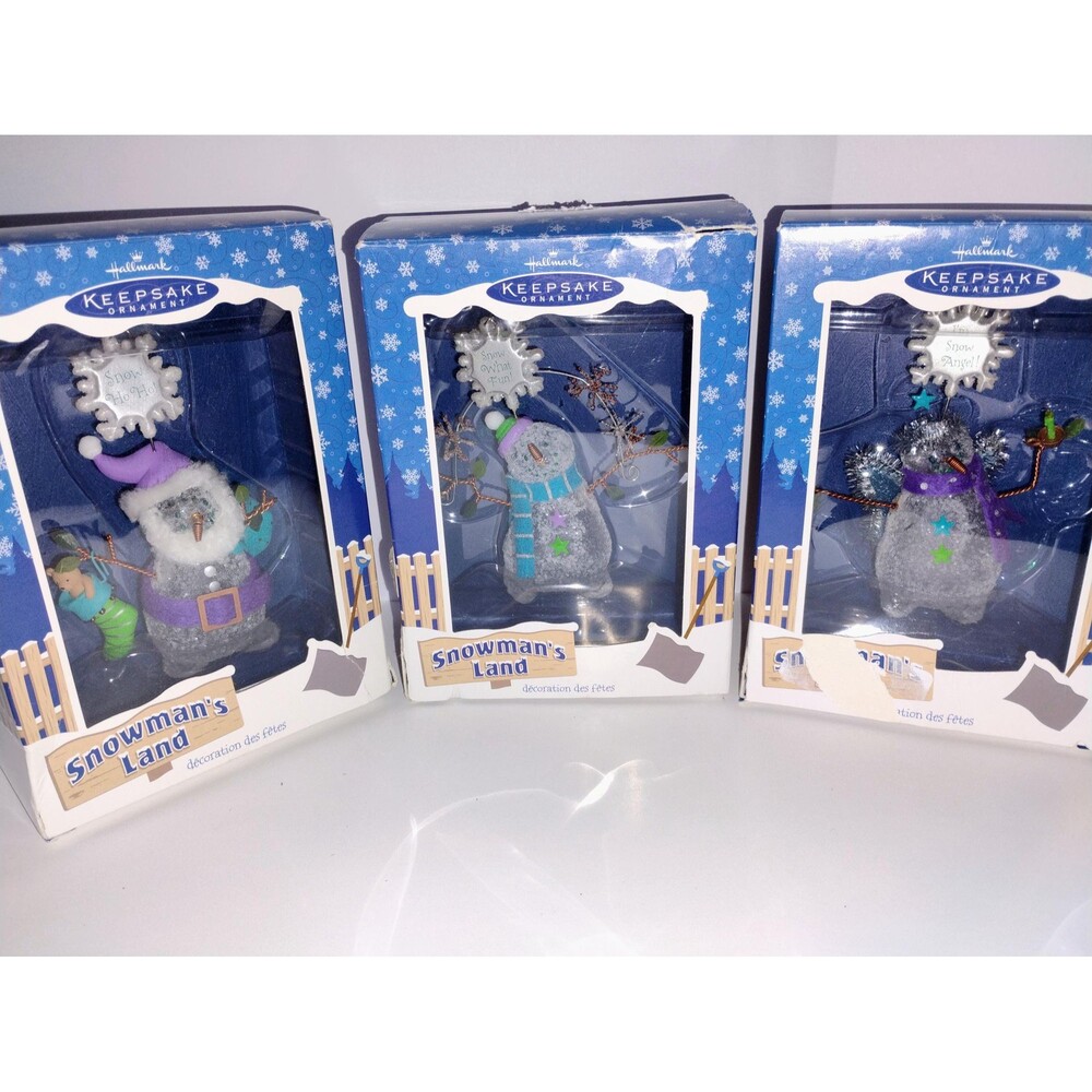 Hallmark Keepsake Snowman Ornaments, Set of 3, New in Box. adorable collectors i